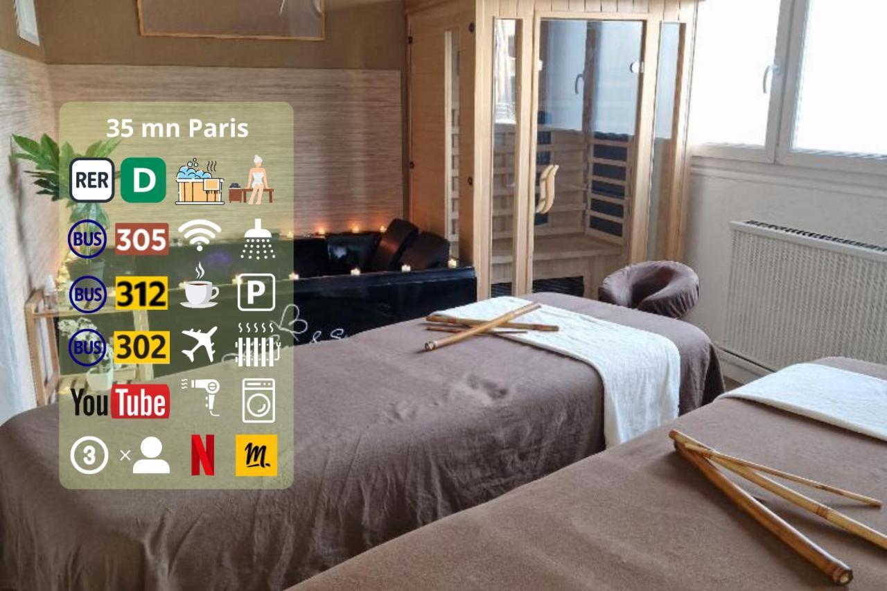 Derniere Reservations Avant Indisponibilite En Septembre Pour 12 Mois, Illimites Jacuzzi Spa Bain A Remous Interieur, Sauna Interieur, Parking Reserve, Vue Et Acces Parc, Prestations Uniques, 1Er Etage 코르베일에쏘네 외부 사진